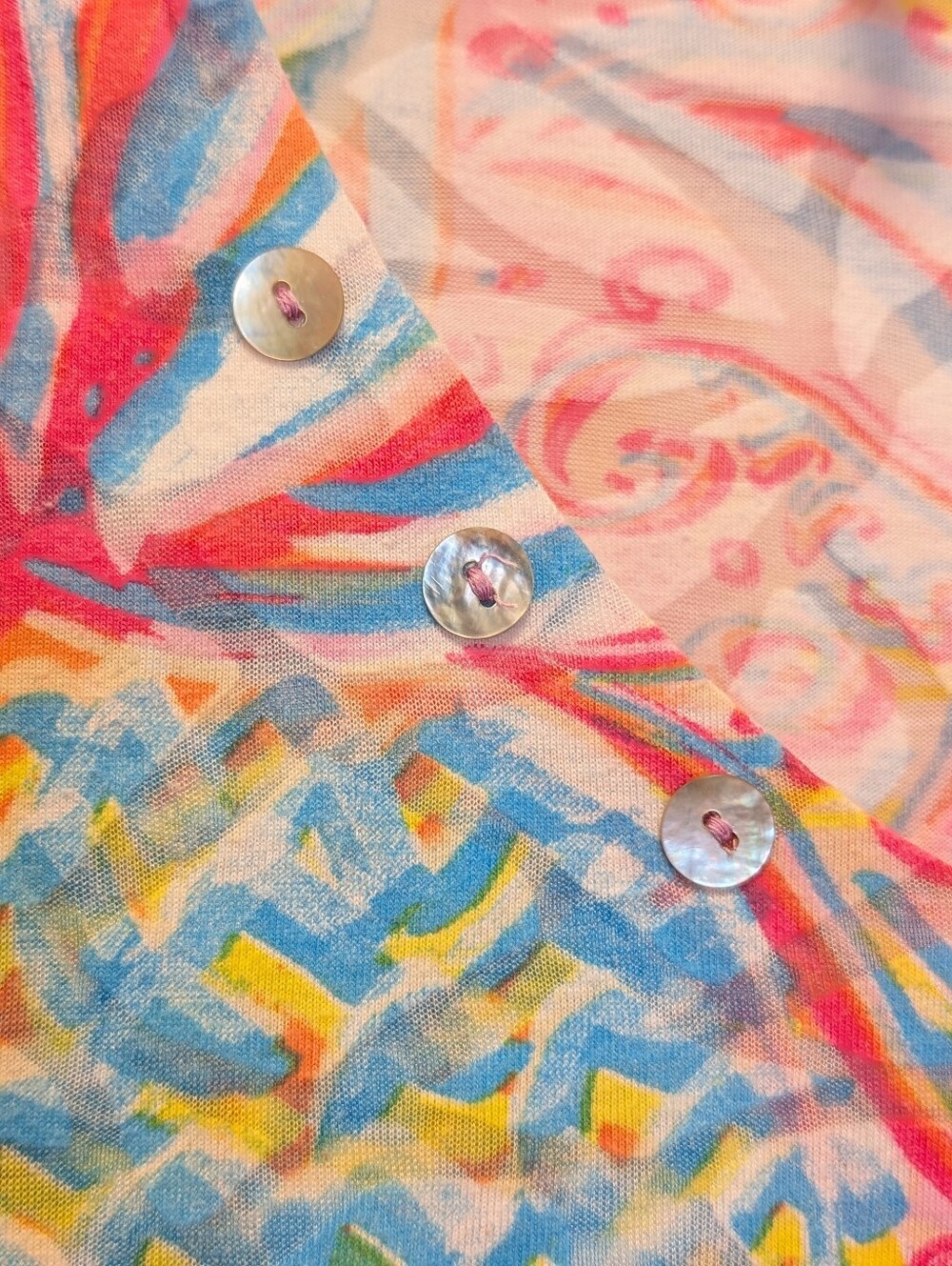 Lulu B Colorful Pineapple Print Asymmetrical Resort Tunic Top Soft Colorful 1X - Picture 4 of 14